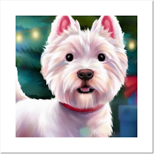 Cute West Highland White Terrier Drawing Posters and Art